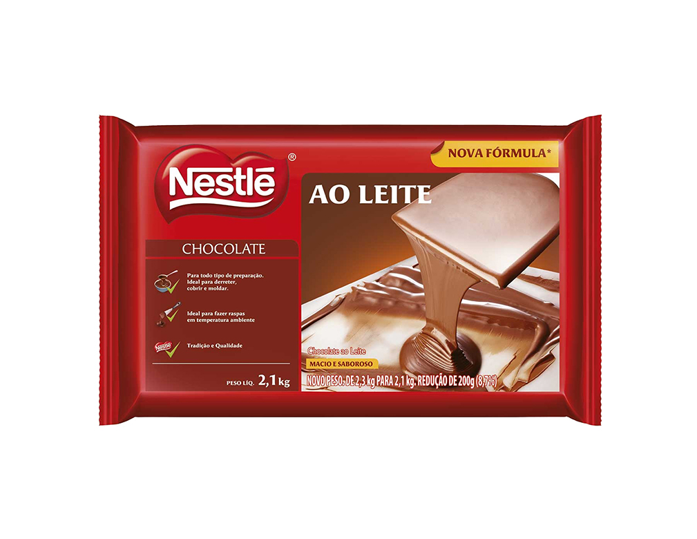 CHOCOLATE AO LEITE NESTLÉ 2,1 KG (CX 6 UN)